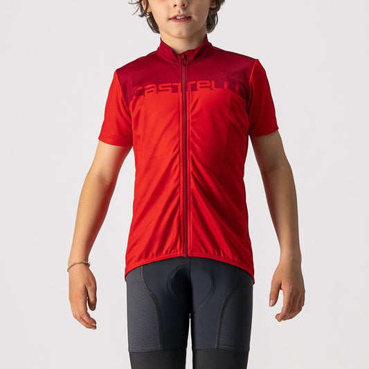 Castelli Neo Prologo Jersey kinder fietsshirt rood