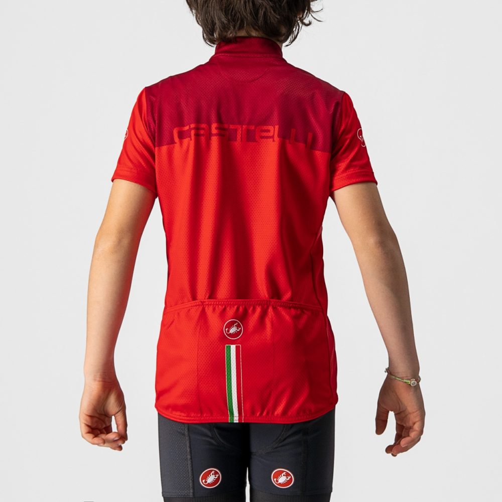 Castelli Neo Prologo Jersey kinder fietsshirt rood