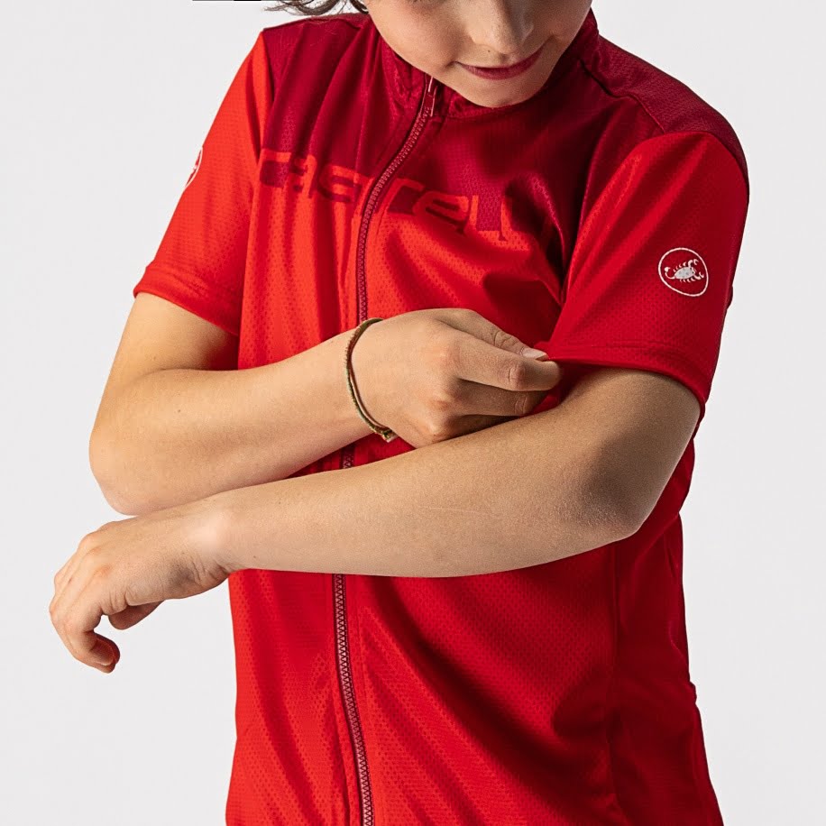 Castelli Neo Prologo Jersey kinder fietsshirt rood