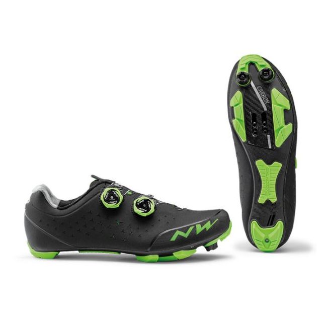 Northwave Rebel 2 fietsschoenen - Zwart/groen fluo