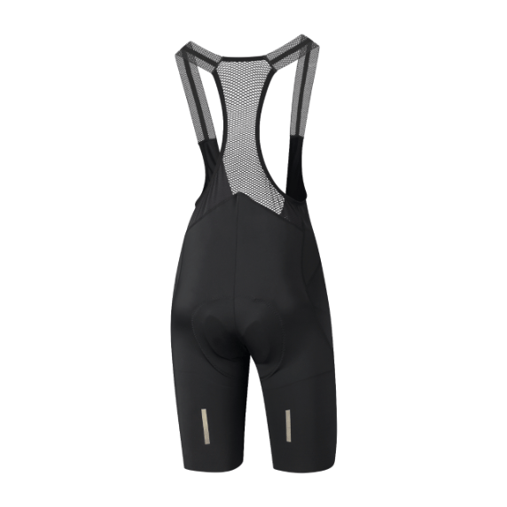 Shimano Nozomi korte fietsbroek met bretels zwart achterkant
