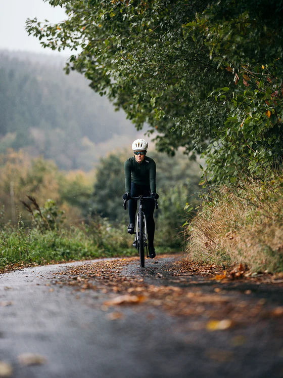 Fusion Women’s Thermal Cycling Jersey Bos Groen – Dames Fleece Fietsshirt