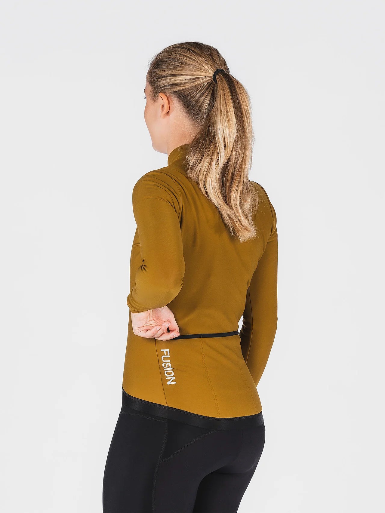 Fusion Women’s Thermal Cycling Jersey Mosterd – Dames Fleece Fietsshirt